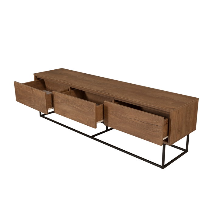Hanah Home Laxus Takım 20 Juego de Muebles para Sala de Estar Nogal y Negro